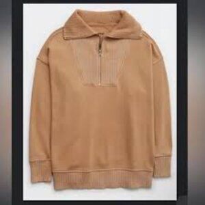 Aerie Down to Earth Half Zip Sweatshirt Size Large